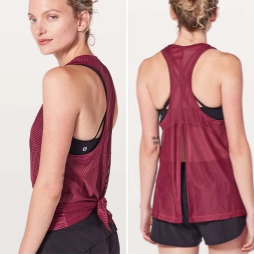 Lululemon Miles Ahead Tank Ruby‎ Wine Red 4